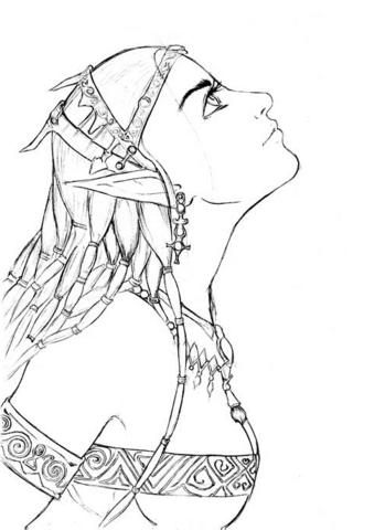 Elf Girl Portrait Coloring Page